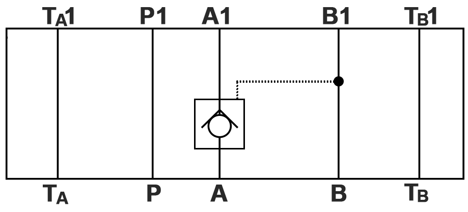 Принципиальная гидравлическая схема клапана DA-03-A